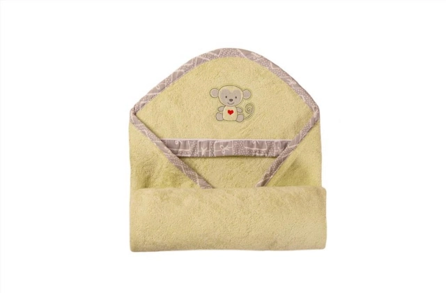 Zielone okrycie kąpielowe 100x100 ręcznik z kapturkiem dla niemowląt Bamboo | Baby Matex