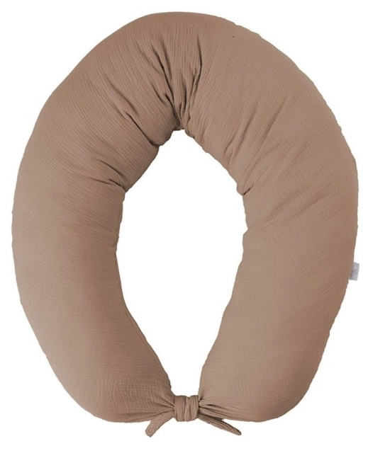 Poduszka pozycjonująca dla kobiet w ciąży i do karmienia, Rogal - MOON MUSLIN, 260cm | beż - BabyMatex TB0076_17