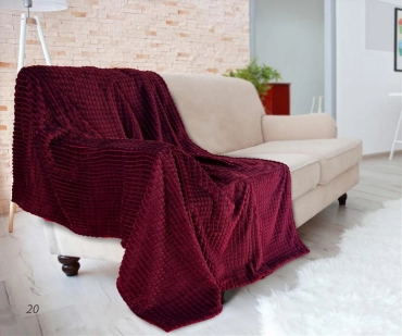 Koc wytłaczany 150x200cm Diamond - Bordowy | Matex TM0421 20