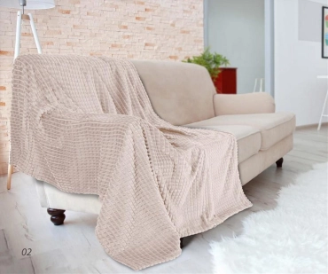 Koc wytłaczany 150x200cm Diamond - Kremowy | Matex TM0421 02
