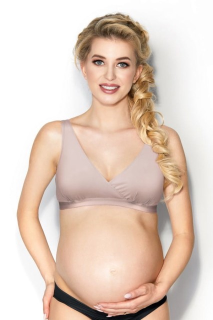 Biustonosz ciążowy i do karmienia LILLY Róż Puder
