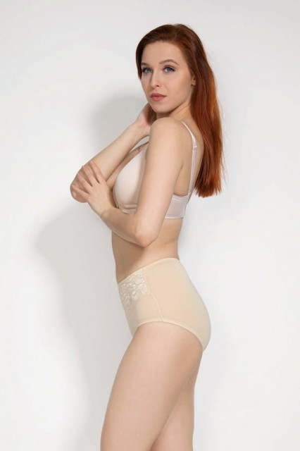 Bawełniane figi modelujące, beżowe | Ala - Mitex