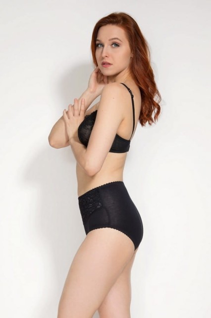 Bawełniane figi modelujące, czarne | Ala - Mitex