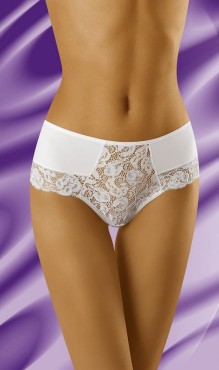 Figi damskie o klasycznym kroju Baha - białe | Wolbar