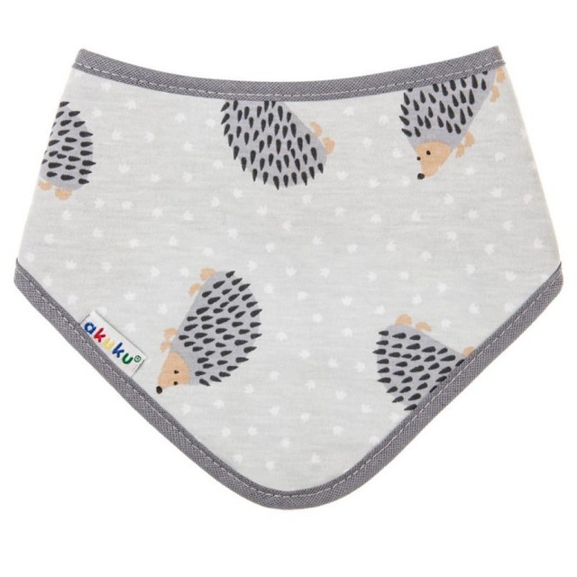 Bawełniana apaszka, śliniak dla dziecka na rzep jeżyki - Akuku