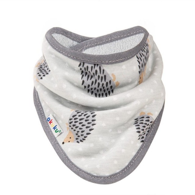 Bawełniana apaszka, śliniak dla dziecka na rzep jeżyki - Akuku