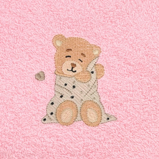 Różowe okrycie kąpielowe frotte 100x100 | Maxi - BabyMatex