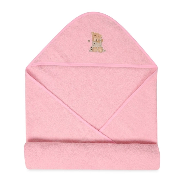 Różowe okrycie kąpielowe frotte 100x100 | Maxi - BabyMatex