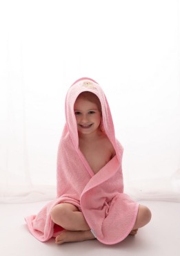 Różowe okrycie kąpielowe frotte 100x100 | Maxi - BabyMatex