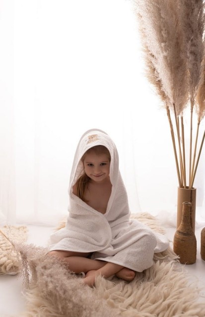 Białe okrycie kąpielowe frotte 100x100 | Maxi - BabyMatex