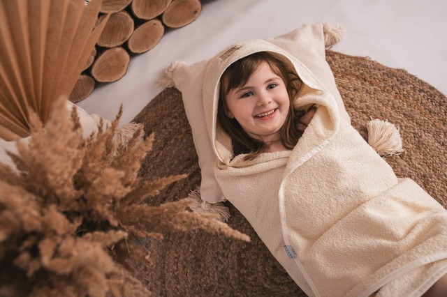 Ecru okrycie kąpielowe frotte 100x100, ecru | Maxi - BabyMatex