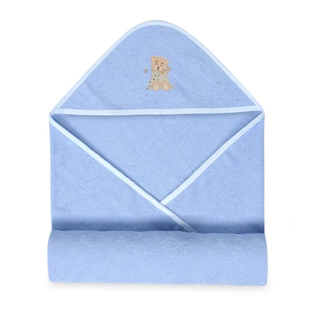 Niebieskie okrycie kąpielowe frotte 100x100 | Maxi - BabyMatex