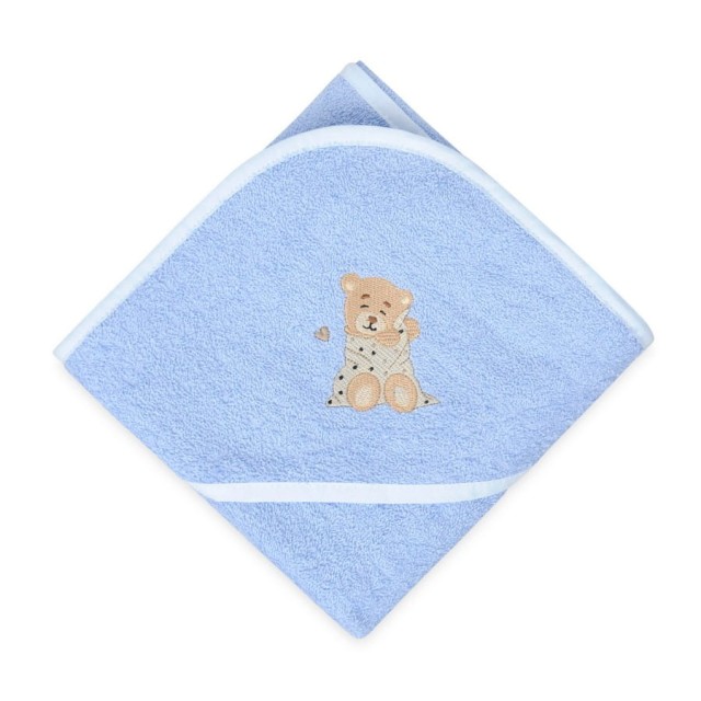 Niebieskie okrycie kąpielowe frotte 100x100 | Maxi - BabyMatex