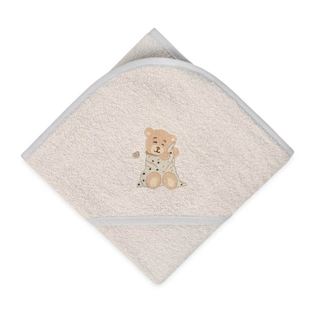 Szare okrycie kąpielowe frotte 100x100 | Maxi - BabyMatex