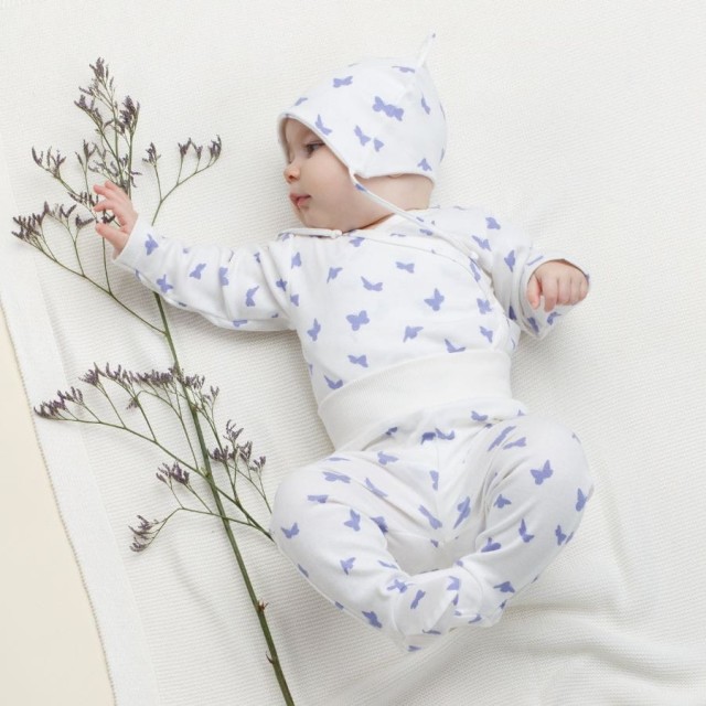 Niemowlęce body kopertowe z długim rękawem ecru- Imagine | Pinokio