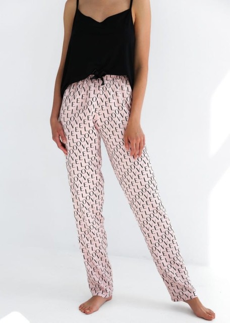 Dzianinowa piżama damska na wąskich ramiączkach - Paula | Sensis