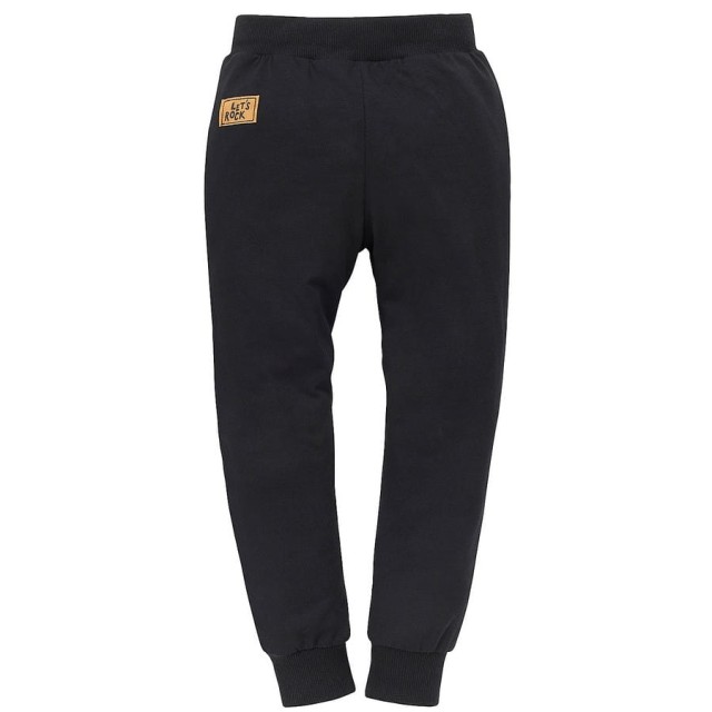 Czarne spodnie dresowe dla dzieci i niemowląt - Let's Rock | Pinokio