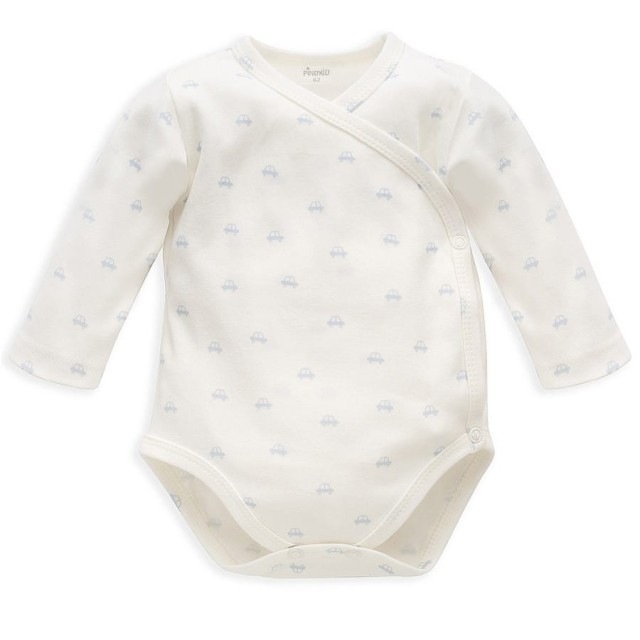 Body kopertowe z długim rękawem ecru autka - Lovely Day | Pinokio