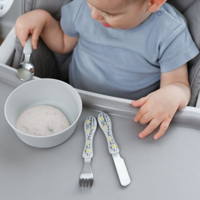 Sztućce dla dzieci do nauki samodzielnego jedzenia | Akuku A0103