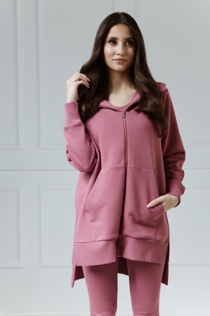 Comfort & Luxury - Długa bluza na ekspres z kapturem Layla Malaga2.jpg