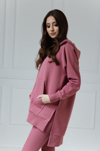 Comfort & Luxury - Długa bluza na ekspres z kapturem Layla Malaga3.jpg
