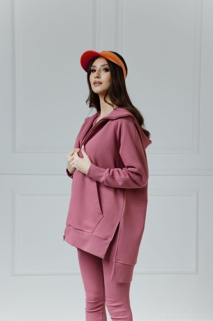 Comfort & Luxury - Długa bluza na ekspres z kapturem Layla Malaga4.jpg