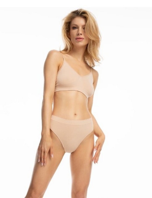 Figi damskie Bamboo bikini - beżowe | Julimex