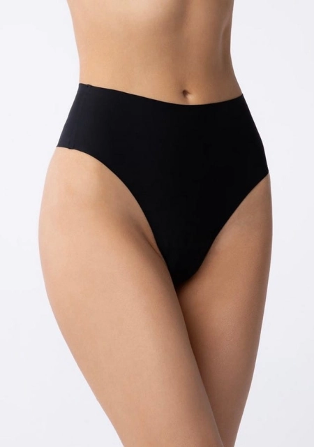 Stringi Maxi damskie z delikatnej mikrofibry - czarne | Julimex