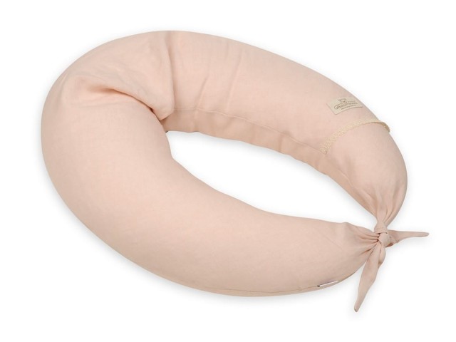 Poduszka pozycjonująca dla kobiet w ciąży i karmiących mam Relax Linen - jasny róż | BabyMatex