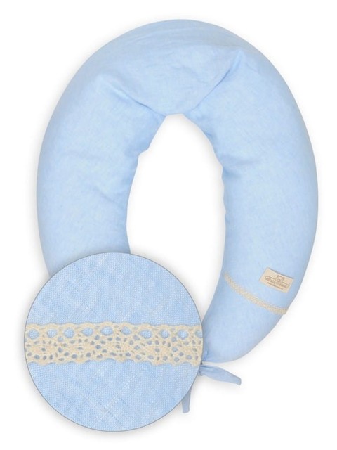 Poduszka pozycjonująca dla kobiet w ciąży i karmiących mam Relax Linen - błękit | BabyMatex TB0448_24