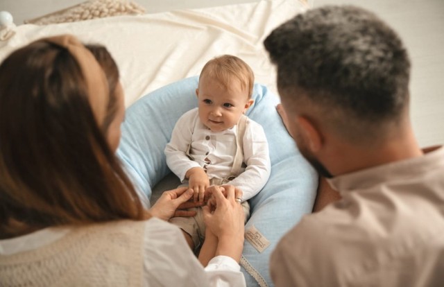 Poduszka pozycjonująca dla kobiet w ciąży i karmiących mam Relax Linen - błękit | BabyMatex TB0448_24