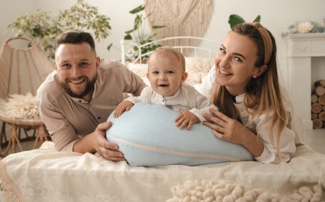 Poduszka pozycjonująca dla kobiet w ciąży i karmiących mam Relax Linen - błękit | BabyMatex TB0448_24