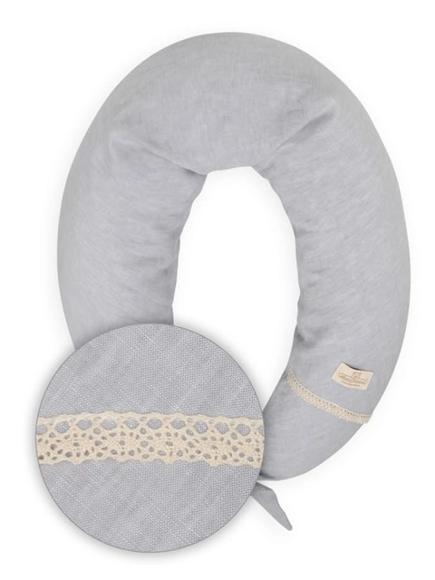 Poduszka pozycjonująca dla kobiet w ciąży i karmiących mam Relax Linen - jasny szary | BabyMatex TB0448_42