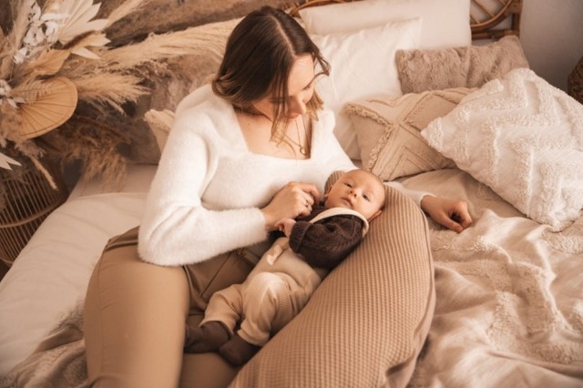 Poduszka pozycjonująca Relax Prestige Muslin - beż/brąz | BabyMatex TB0451_05