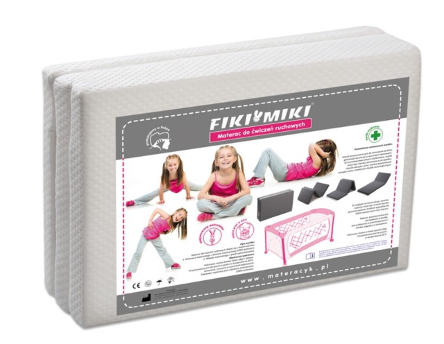 Materac do ćwiczeń ruchowych 120x60cm biały | Fiki Miki MRR1