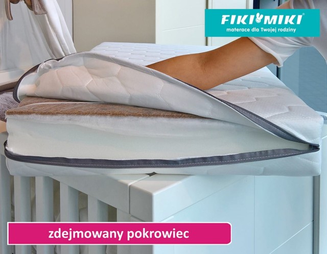 Materac piankowy do łóżeczka z matami kokosowymi LUX Prestige Line 120x60 - MFS11 Fiki Miki