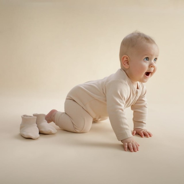 Pajac bez stópek Rampers na ekspres Beige - Lovely Day | Pinokio