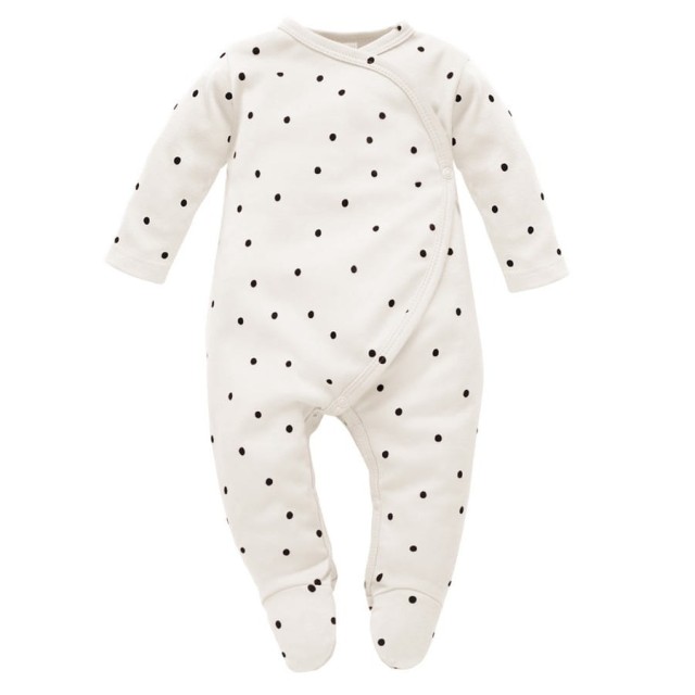 Pajac kopertowy na napy ecru w groszki - Tres Bien | Pinokio