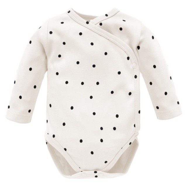 Body kopertowe z długim rękawem ecru w groszki - Tres Bien | Pinokio