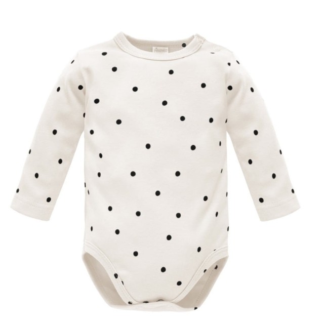 Body z długim rękawem ecru w groszki - Tres Bien | Pinokio