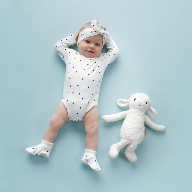 Body z długim rękawem ecru w groszki - Tres Bien | Pinokio