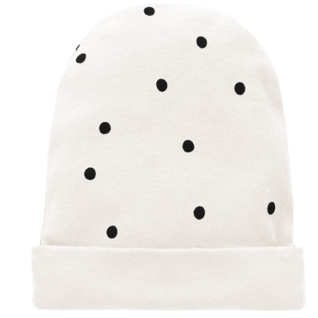 Czapka dla niemowlaka ecru w groszki - Tres Bien | Pinokio