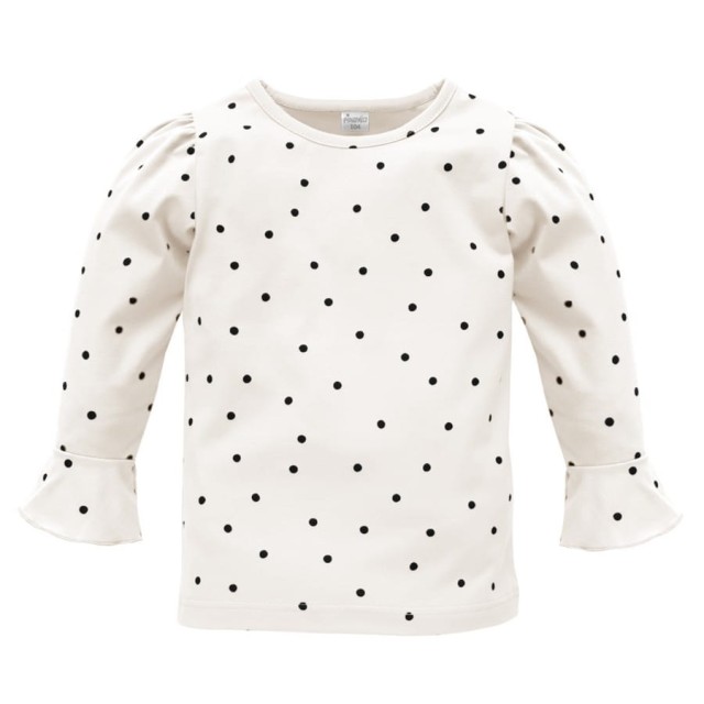 Bluzka z długim rękawem ecry w groszki - Tres Bien | Pinokio