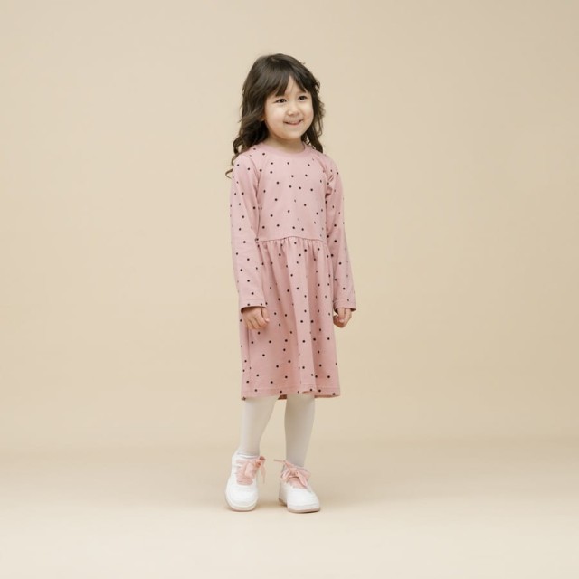 Sukienka bawełniana różowa w groszki - Tres Bien | Pinokio