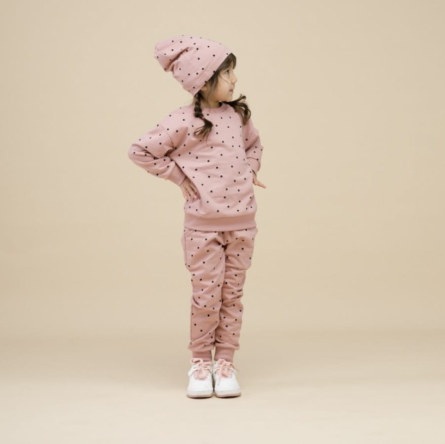 Bawełniana czapka dla niemowląt i dzieci różowa w groszki - Tren Bien | Pinokio