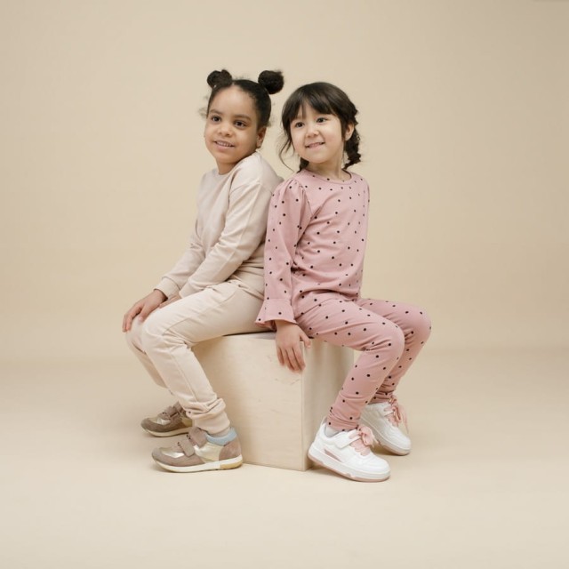 Legginsy dla dziewczynki różowe w groszki - Tres Bien | Pinokio