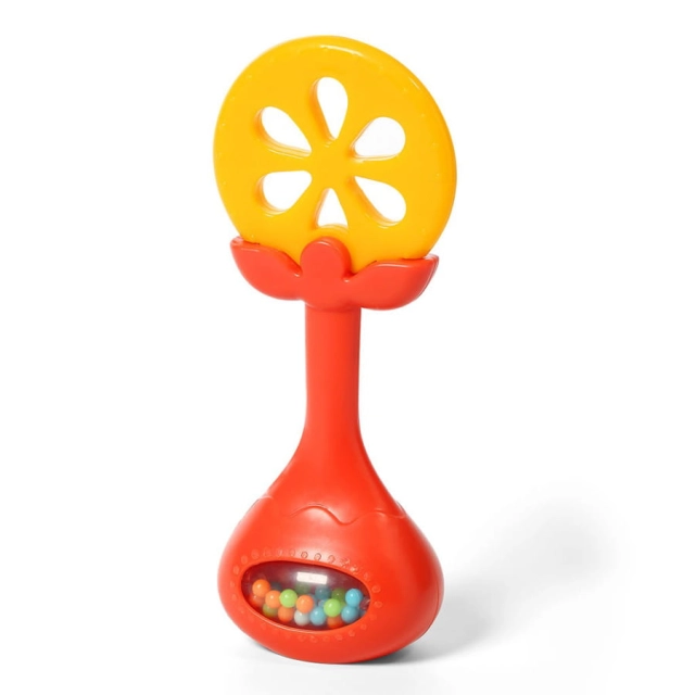 Edukacyjny gryzak z grzechotką Juicy Orange | Babyono 499/01