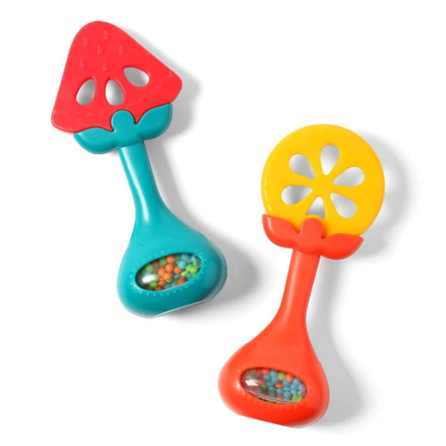 Edukacyjny gryzak z grzechotką Juicy Orange | Babyono 499/01