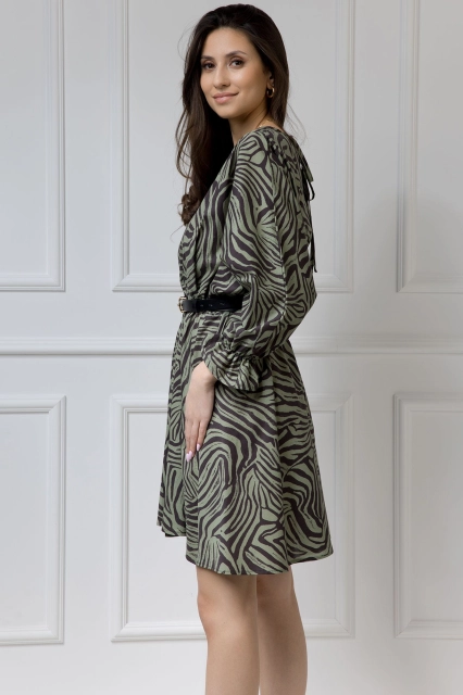 WUALAA Women - Sukienka damska AMBER Oversize Zebra Khaki
