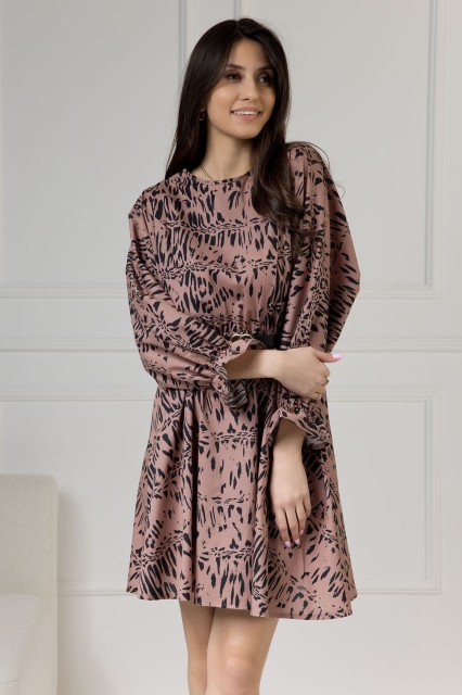 WUALAA Women - Sukienka damska AMBER Oversize Safari Dusty Pink